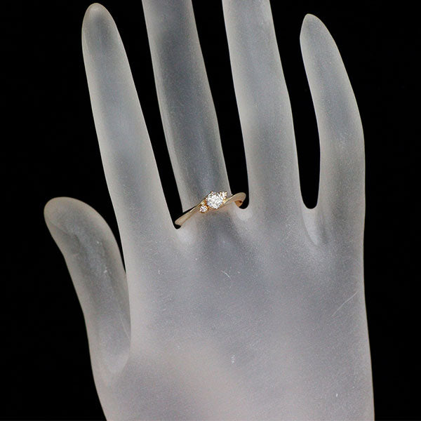 杢目金屋 K18PG/SV さくらカットダイヤモンド 天然ピンクダイヤ リング 0.278ct PD0.04ct