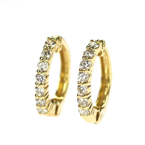 K18YG ダイヤモンド フープ イヤリング 0.30ct
