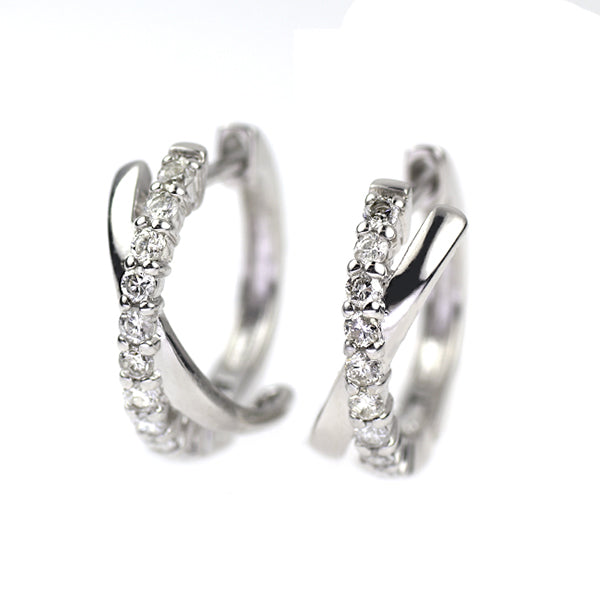 k14WG ダイヤモンドピアス K14WG ダイヤモンド ピアス 0.30ct フープ — セルビーオンラインストア