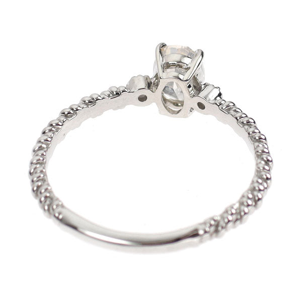 新品 希少 Pt950 オーバルカット ファンシーホワイト ダイヤモンド リング 0.520ct FW I1 D0.02ct 【エスコレ】