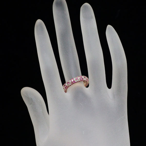 ポンテヴェキオ K18PG ピンクサファイア ダイヤモンド リング 2.19ct D0.99ct エテルノ