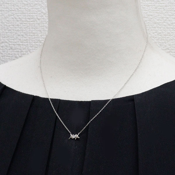 ティファニー K18WG ダイヤモンド ペンダントネックレス ラブ＆キス