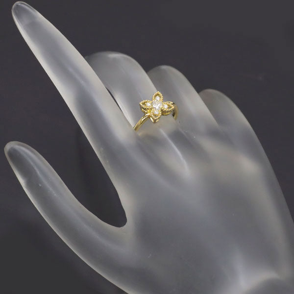 K18YG ダイヤモンド ダイヤモンド リング 0.26ct  フラワー