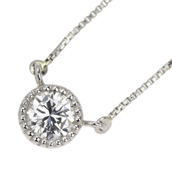 新品 Pt950/ Pt850 ダイヤモンド ペンダントネックレス 0.238ct E VS2 G 鍛造ミルグレイン【エスコレ】