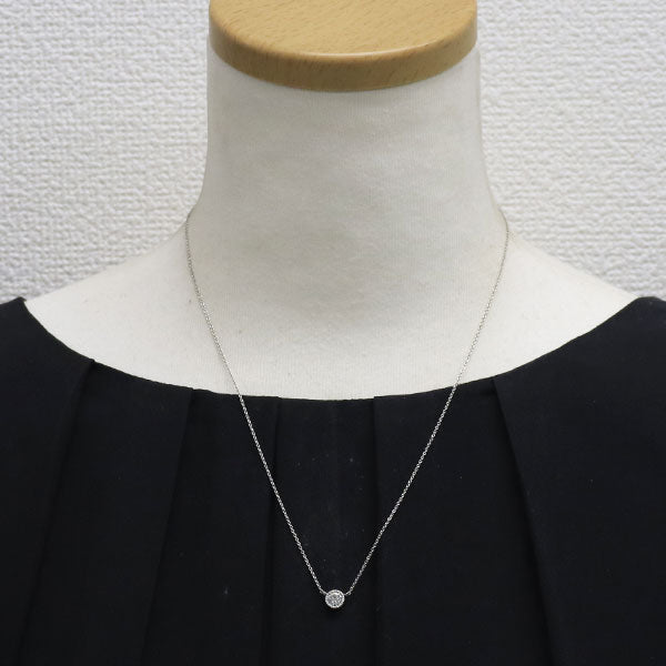 新品 Pt950/ Pt850 ダイヤモンド ペンダントネックレス 0.382ct F SI2 Fair 鍛造ミルグレイン【エスコレ】