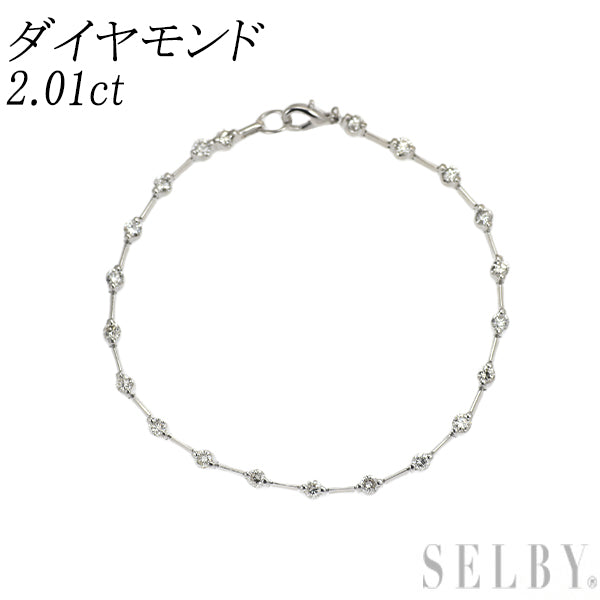 K18WG ダイヤモンド ブレスレット 2.01ct