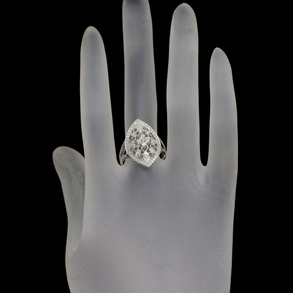 K18WG ダイヤモンド リング 0.50ct アンティークレース