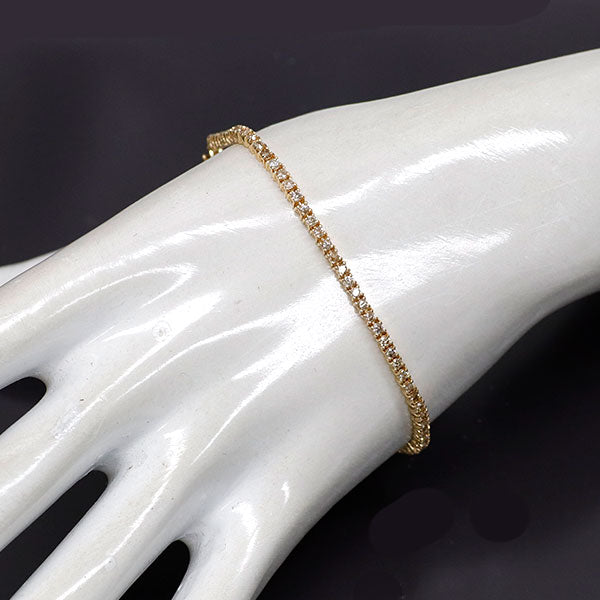 K18YG ダイヤモンド テニス ブレスレット 2.12ct