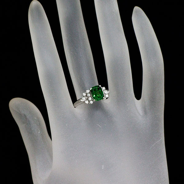 銀座ミワ Pt900 トルマリン ダイヤモンド リング 1.49ct D0.22ct