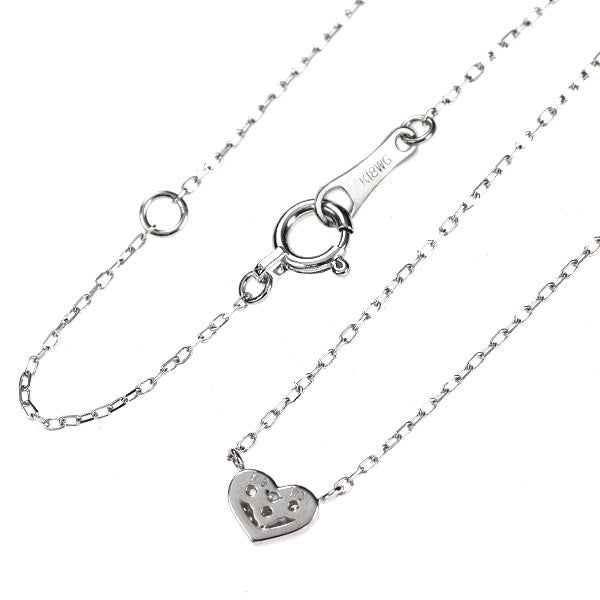 K18WG ダイヤモンド ペンダントネックレス 0.03ct ハート