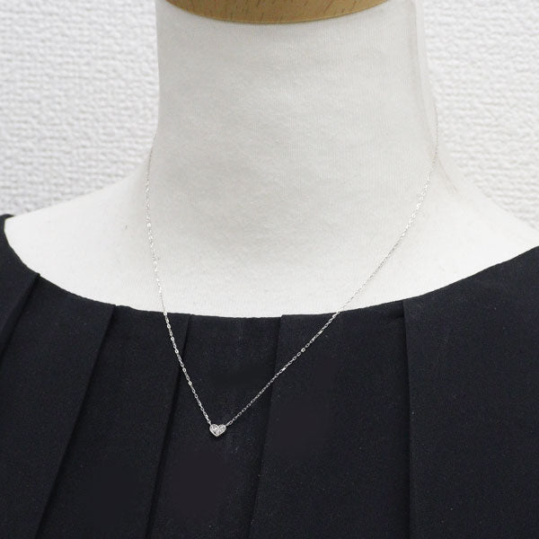 K18WG ダイヤモンド ペンダントネックレス 0.03ct ハート