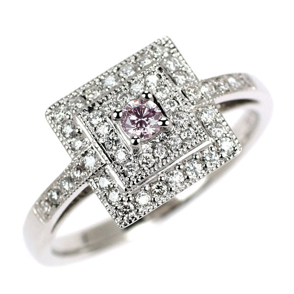 希少 Pt900 天然ピンクダイヤモンド リング 0.093ct LPP SI2 D0.28ct