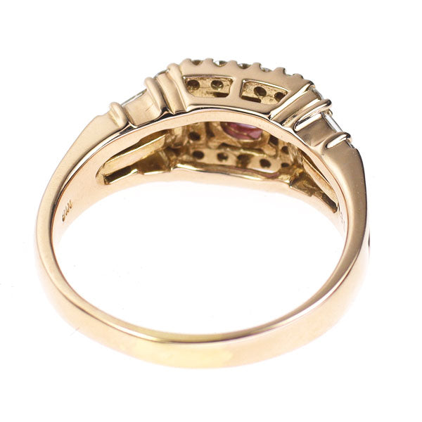 K18PG ピンクサファイア ダイヤモンド リング 0.36ct D0.58ct
