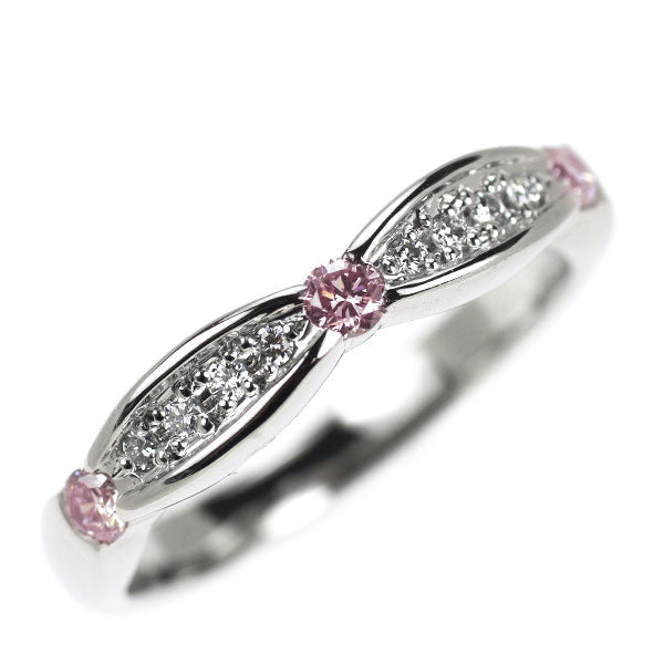 希少 Pt900 天然ピンクダイヤモンド リング 0.16ct D0.07ct