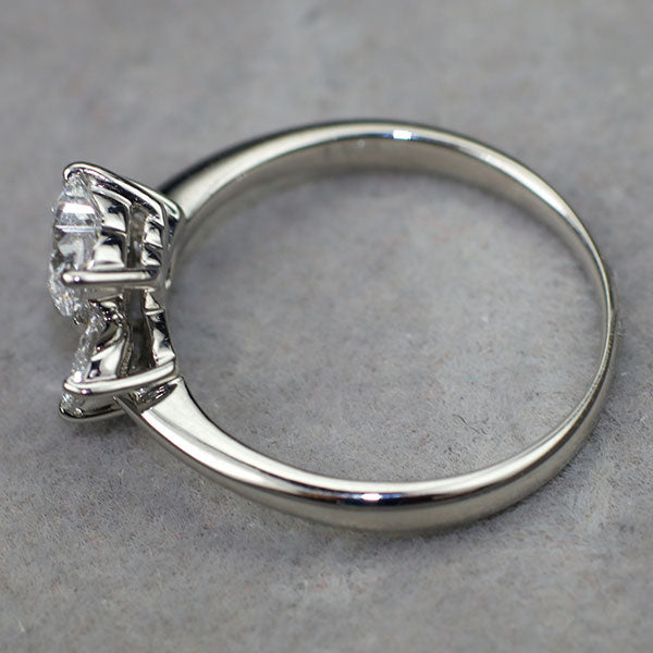Pt900 ハートシェイプカットダイヤモンド リング 0.548ct D SI2 D0.31ct