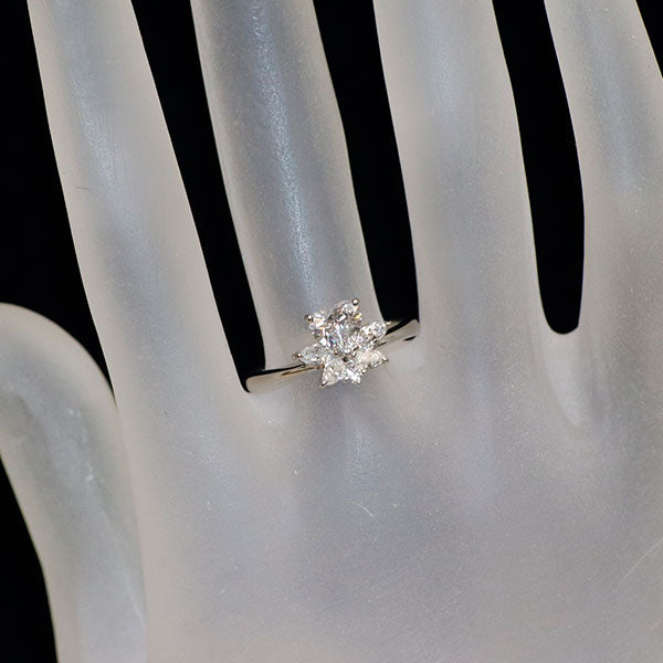 Pt900 ハートシェイプカットダイヤモンド リング 0.548ct D SI2 D0.31ct