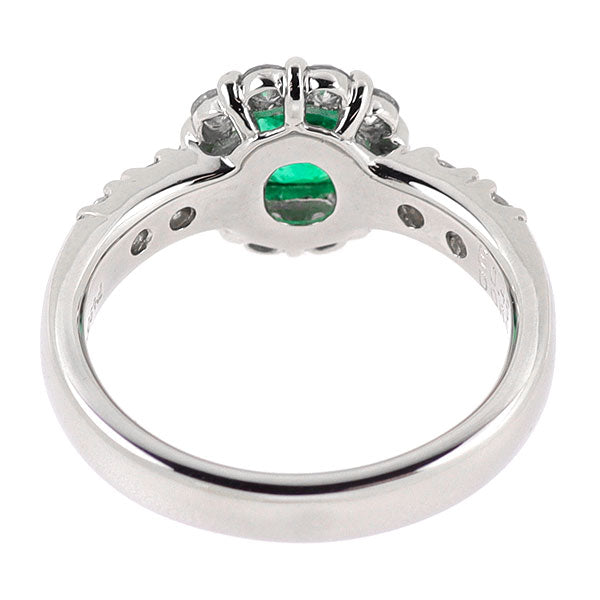 Pt900 エメラルド ダイヤモンド リング 0.45ct D0.69ct