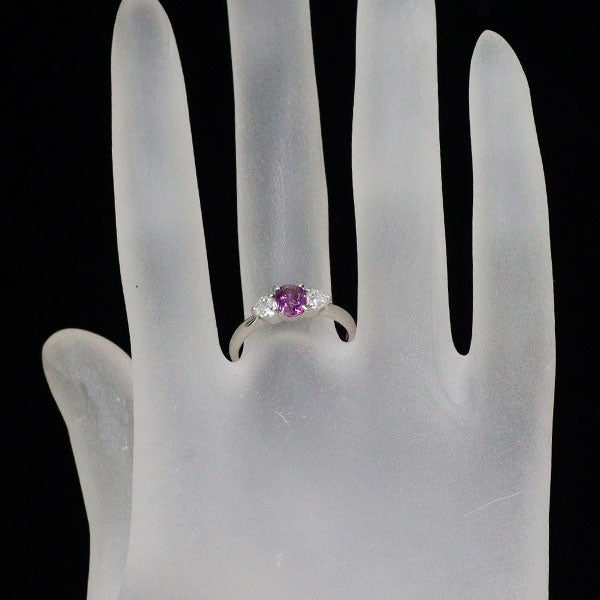 Pt900 パープル サファイア ダイヤモンド リング 0.71ct D0.28ct