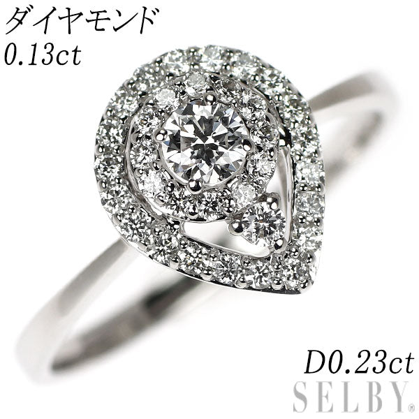K18WG ダイヤモンド リング 0.13ct D0.23ct