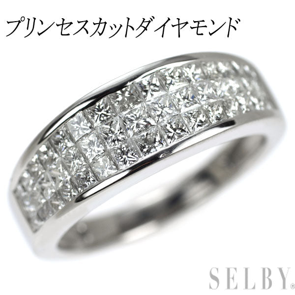 Pt950 プリンセスカット ダイヤモンド リング ミステリーセッティング