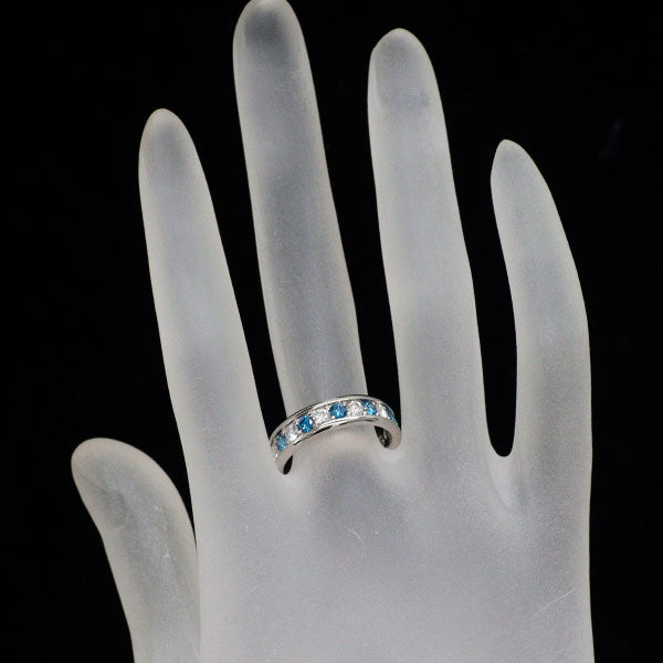 Pt900 カラーレス/トリートブルー ダイヤモンド リング 1.08ct