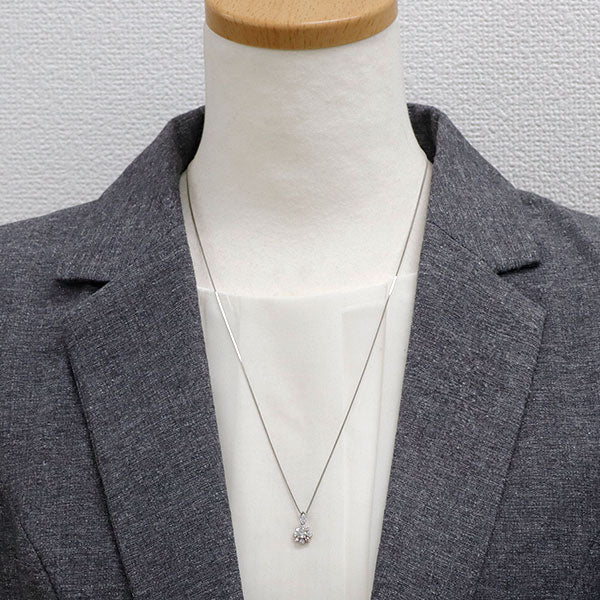 Pt900/ Pt850 ダイヤモンド ペンダントネックレス 0.206ct PD0.08ct D0.13ct フラワー