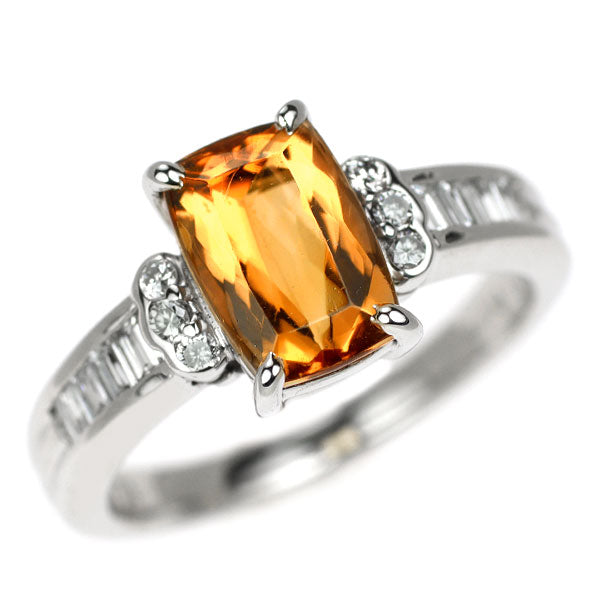 pt900インペリアルトパーズリング Pt900 インペリアルトパーズ ダイヤモンド リング 2.03ct D0.31ct