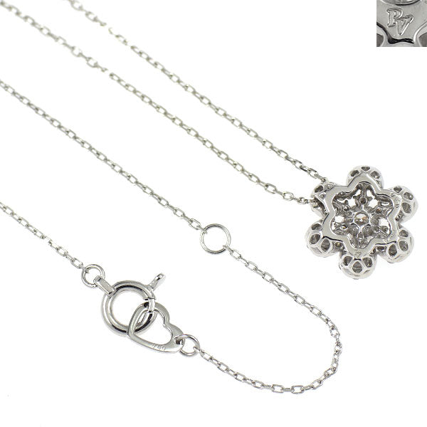ポンテヴェキオ K18WG ダイヤモンド ペンダントネックレス 0.30ct  フラワー