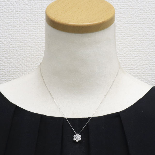 ポンテヴェキオ K18WG ダイヤモンド ペンダントネックレス 0.30ct  フラワー
