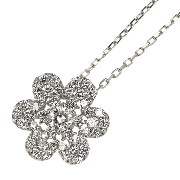ポンテヴェキオ K18WG ダイヤモンド ペンダントネックレス 0.30ct  フラワー