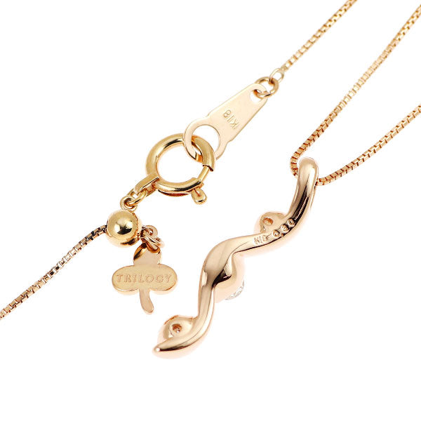 トリロジー K18PG ダイヤモンド ペンダントネックレス 0.30ct
