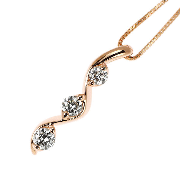 トリロジー K18PG ダイヤモンド ペンダントネックレス 0.30ct