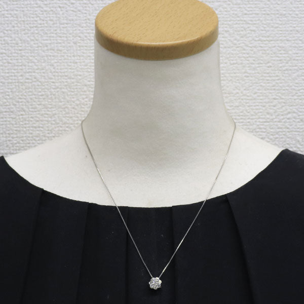 Pt900/ Pt850 ダイヤモンド ペンダントネックレス 0.46ct フラワー  