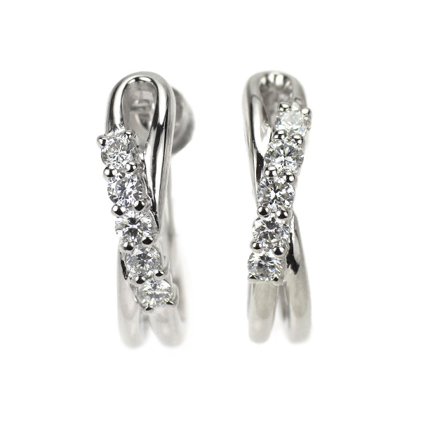 Pt900 ダイヤモンド フープ イヤリング 0.34ct