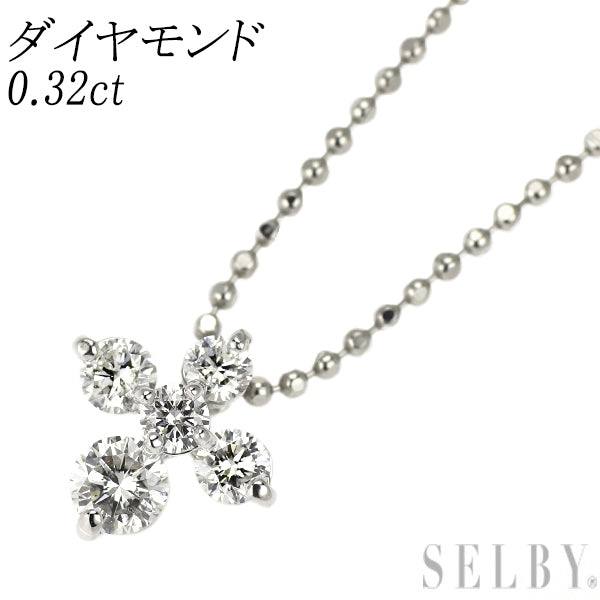 Pt900/ Pt850 ダイヤモンド ペンダントネックレス 0.32ct
