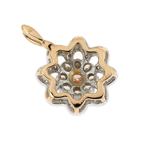 K18WG/ PG 天然ピンク ダイヤモンド ペンダントトップ 0.132ct FLP I1 D0.38ct フラワー