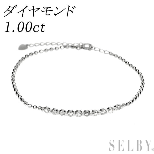 Pt900/ Pt850 ダイヤモンド ブレスレット 1.00ct