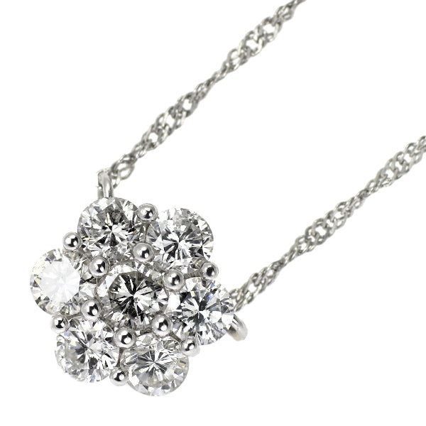 Pt850 ダイヤモンド ペンダントネックレス 1.00ct フラワー