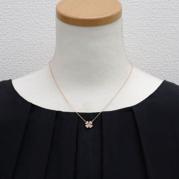 ヴァンドーム青山 K18PG ダイヤモンド ペンダントネックレス 0.30ct クローバー