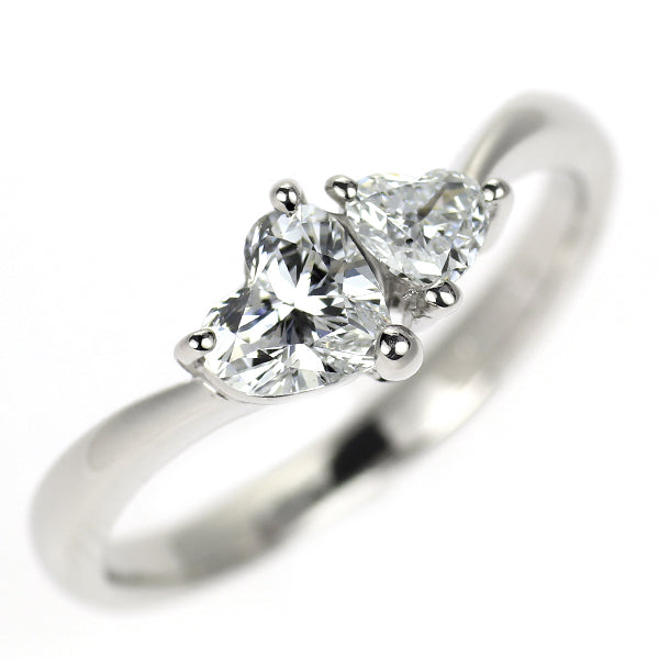 Pt900 ハートシェイプ ダイヤモンド リング 0.404ct E SI1 D0.16ct