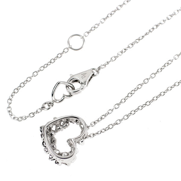ポンテヴェキオ K18WG ブラックダイヤモンド ペンダントネックレス 0.15ct D0.07ct ハート