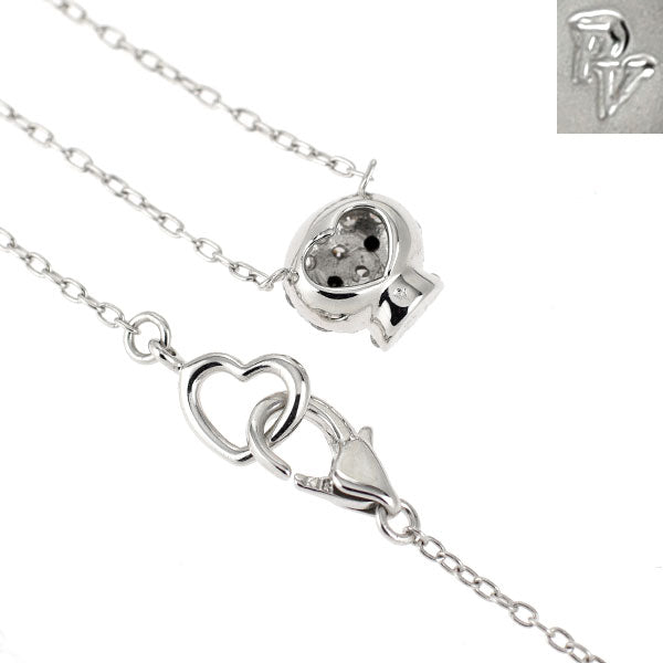 ポンテヴェキオ K18WG ダイヤモンド ネックレス 0.14ct BD0.01ct ドクロ スカル