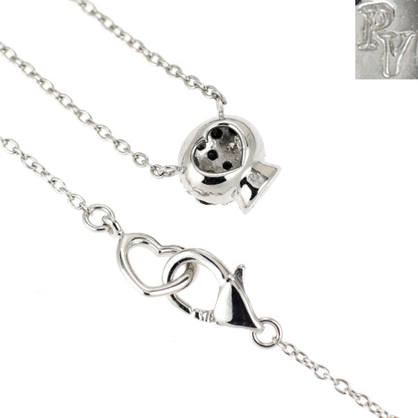 ポンテヴェキオ K18WG ブラック ダイヤモンド ネックレス 0.14ct D0.01ct ドクロ スカル
