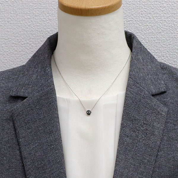 ポンテヴェキオ K18WG ブラック ダイヤモンド ネックレス 0.14ct D0.01ct ドクロ スカル
