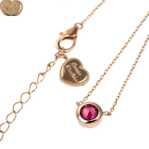 ポンテヴェキオ K18PG ローズカットダイヤモンド ルビー ペンダントネックレス 0.13ct R0.26ct リバーシブル