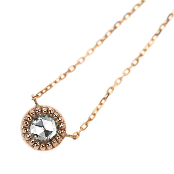 ポンテヴェキオ K18PG ローズカットダイヤモンド ルビー ペンダントネックレス 0.13ct R0.26ct リバーシブル
