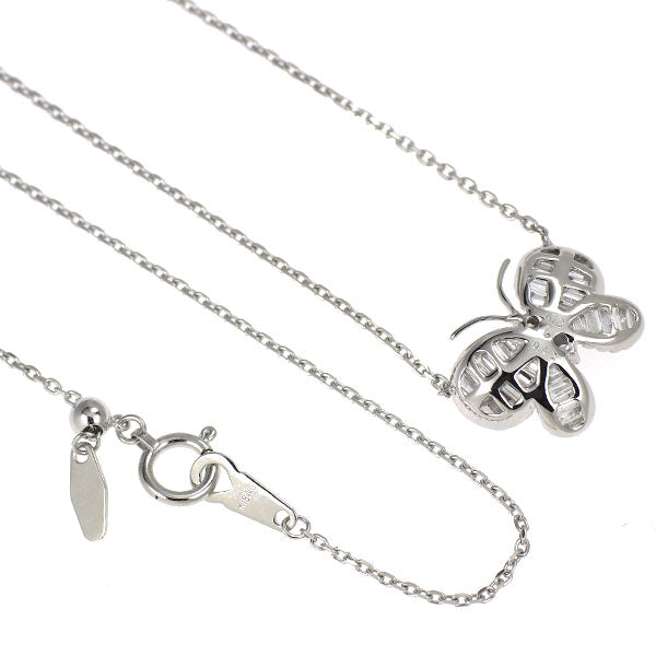 K18WG ダイヤモンド ペンダントネックレス 0.62ct 蝶