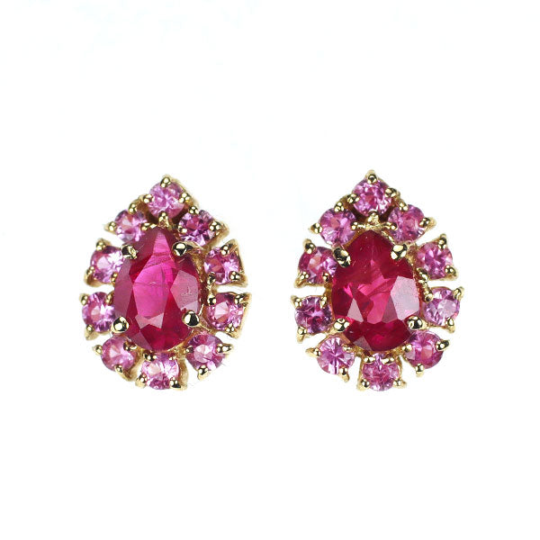ヴァンドーム青山 K18YG ルビー ピンクサファイア ピアス スタッド