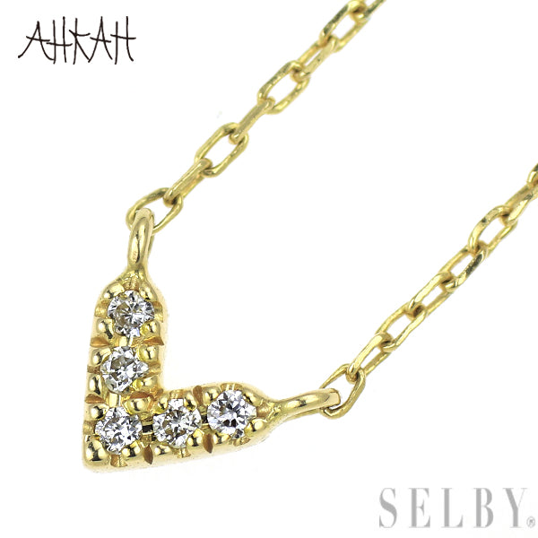 アーカーブラン K18YG ダイヤモンド ペンダントネックレス  ローラーハート
