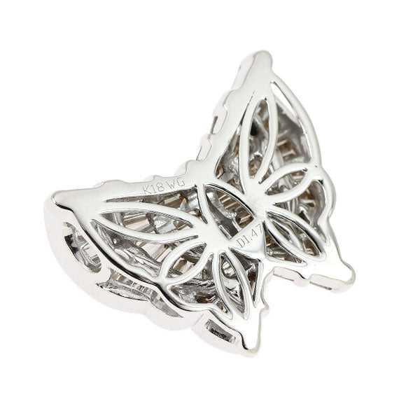 K18WG ダイヤモンド ペンダントトップ 1.47ct 蝶